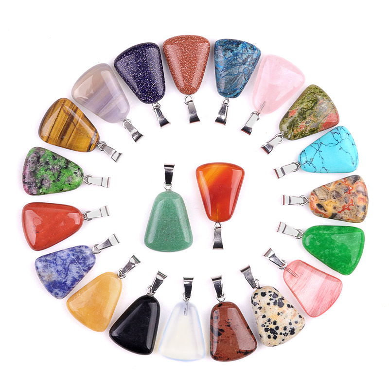 Crystal Pendant Necklace Natural Stone - 20 pz/borsa intaglio cristallo bianco pietra
