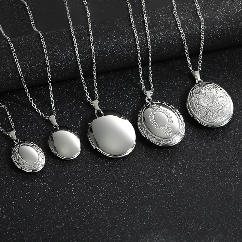 Heart Locket Necklace Photo - Collana Vintage in Acciaio Inox con