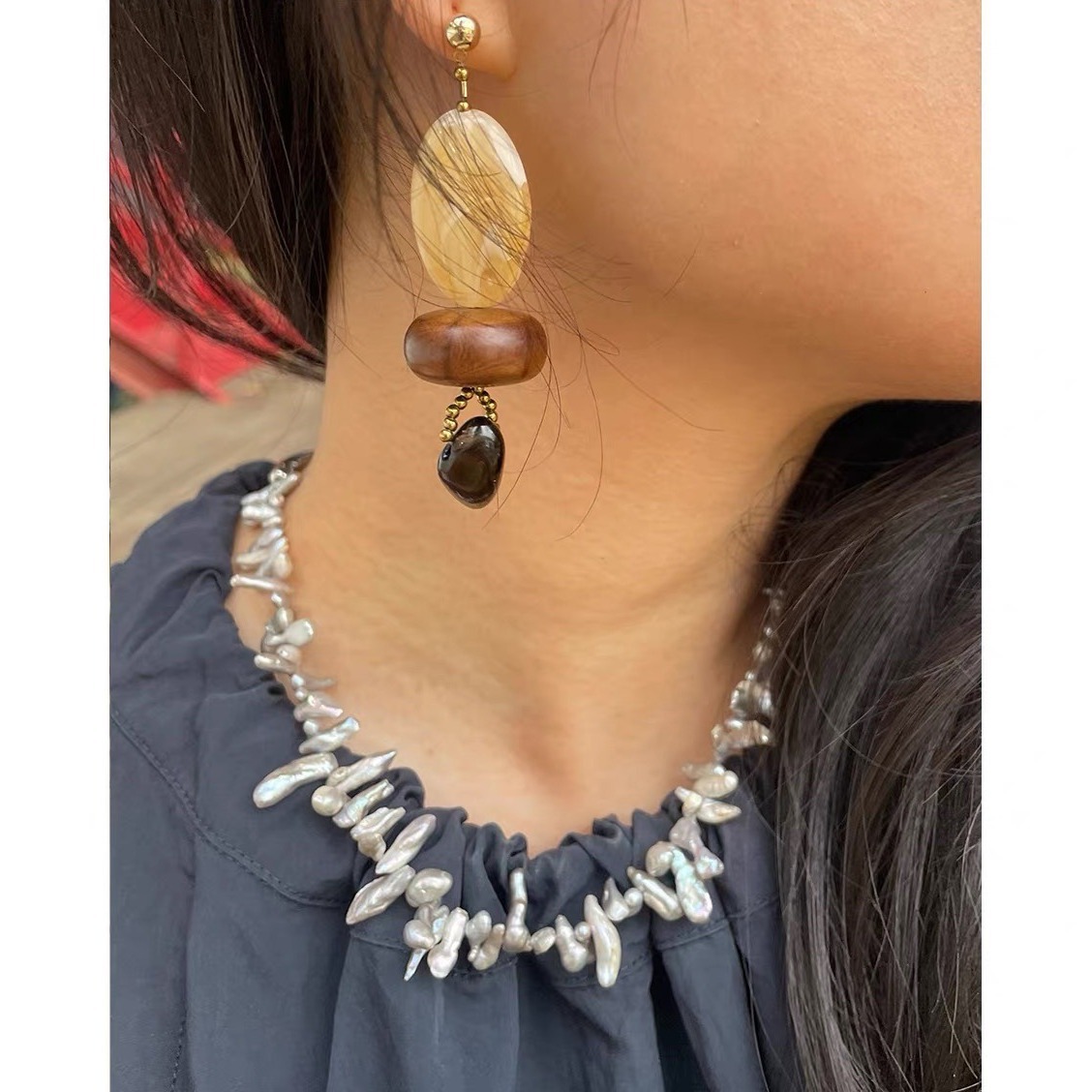 Pearl Choker Necklace Vintage - Collana girocollo con perle in stile