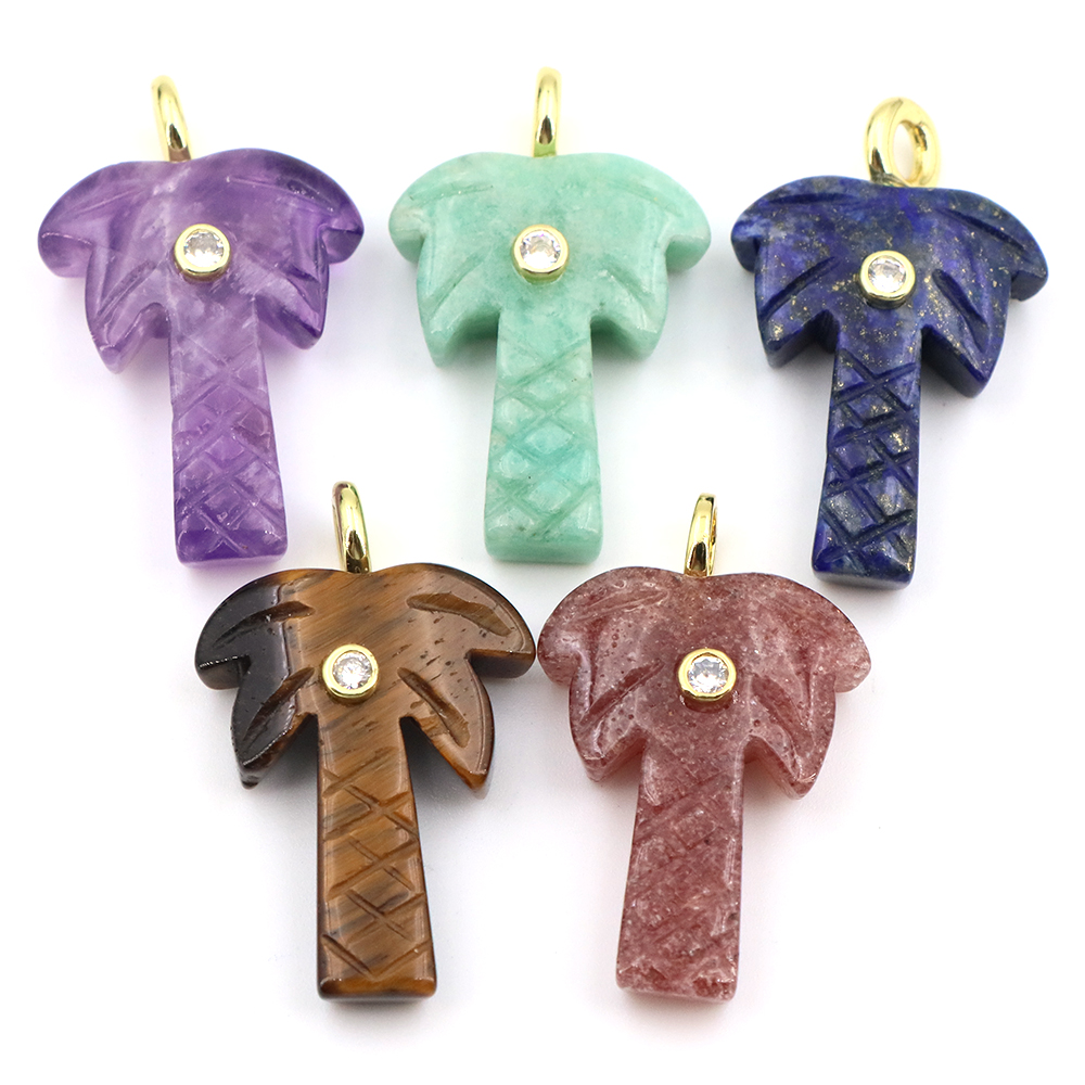 Crystal Pendant Necklace Natural Stone - Ciondolo in Pietra Naturale a Forma