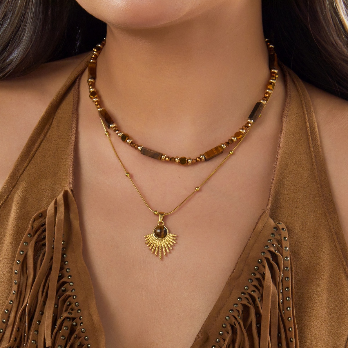 Collana con Pendente a Forma d - Layered Pendant Necklace Aesthetic recensione e prezzo