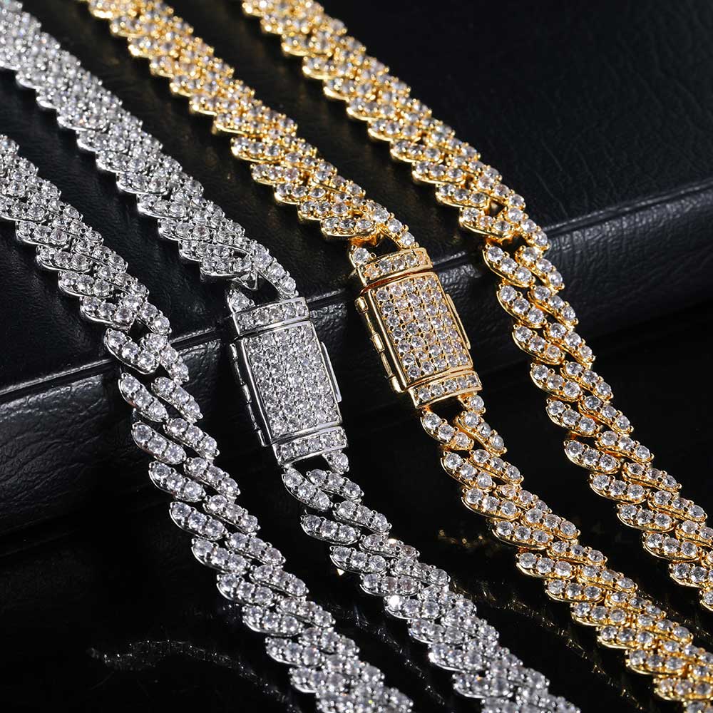 Collana da donna con zirconi d - Cuban Link Chain 12Mm recensione e prezzo
