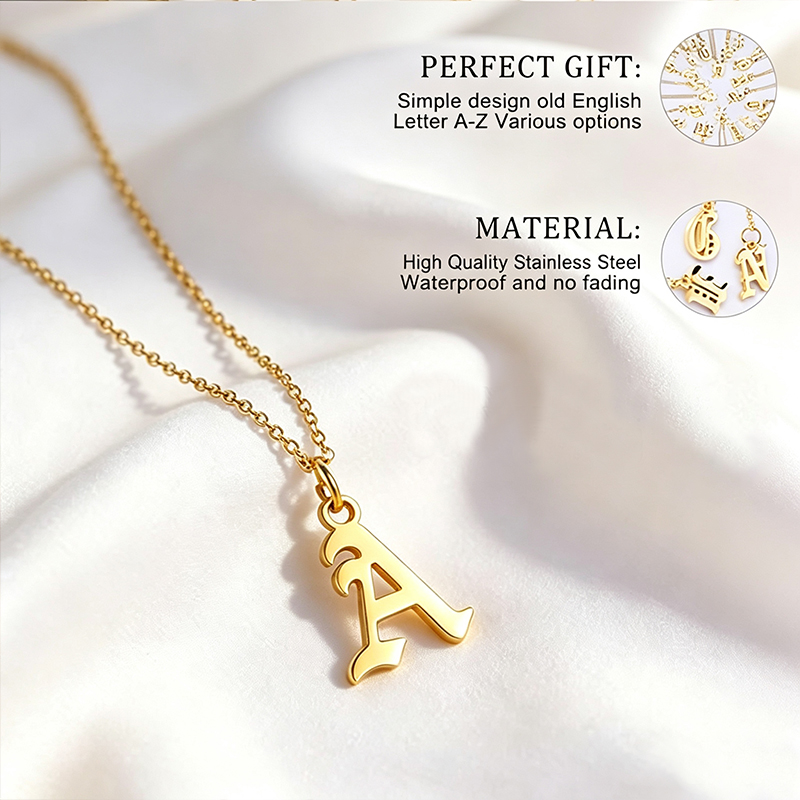 Collane con Lettere per Donne, - Initial Letter Necklace 18K Gold recensione e prezzo