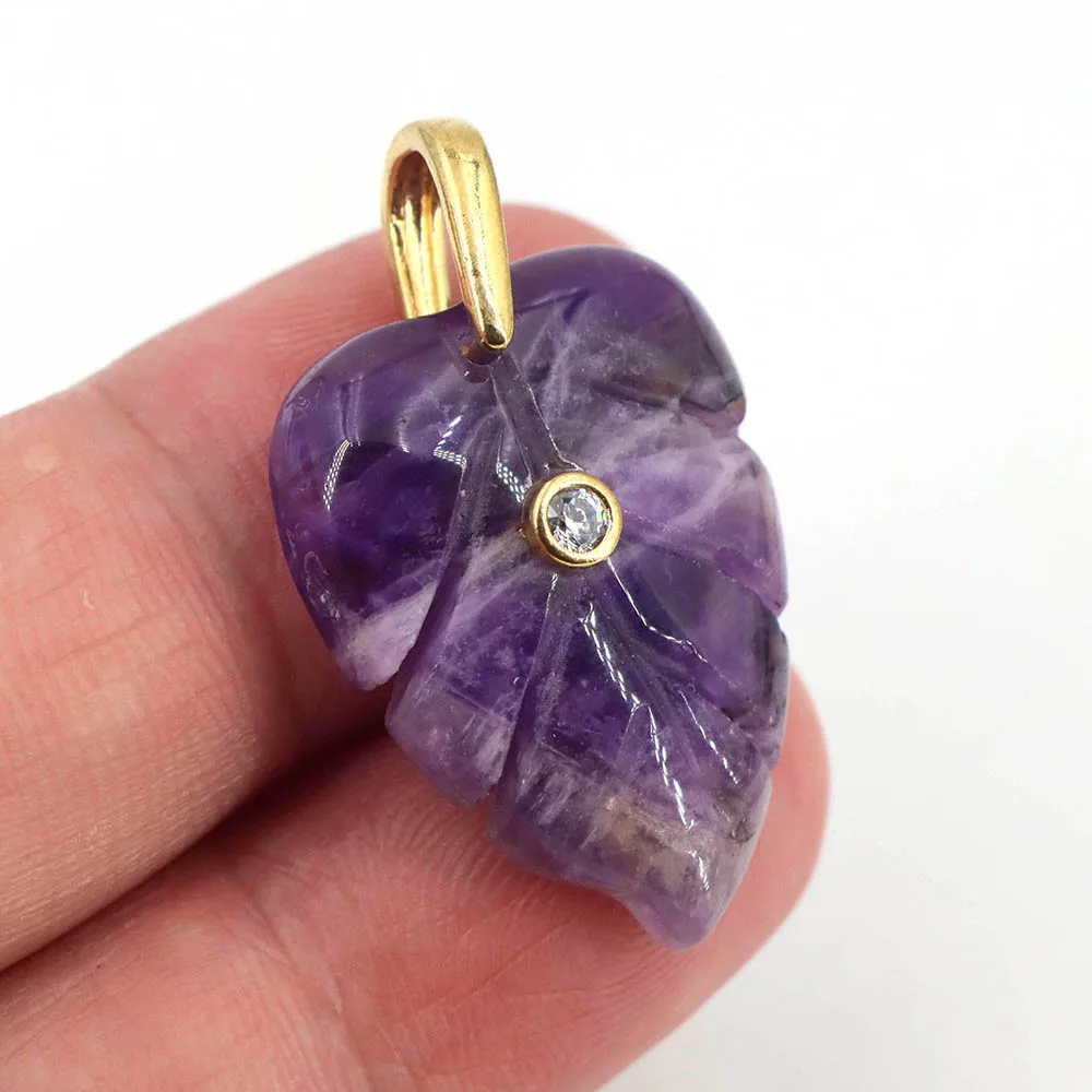 Ciondolo a Foglia in Cristallo - Crystal Pendant Necklace Natural Stone recensione e prezzo