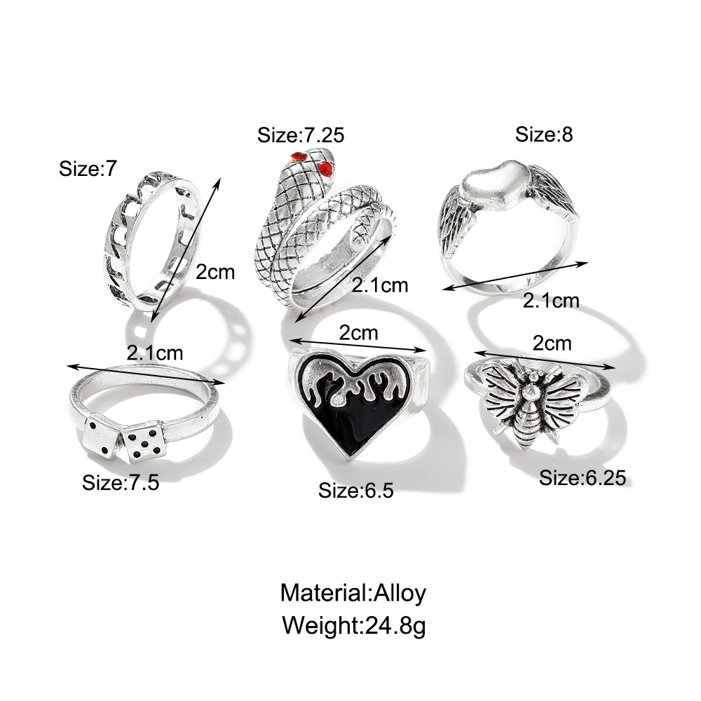 Set di 6 anelli da donna in st - Vintage Punk Knuckle Rings Set recensione e prezzo